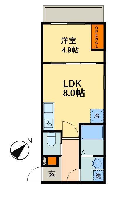 GRADUS鎌ケ谷(1LDK/1階)の間取り写真