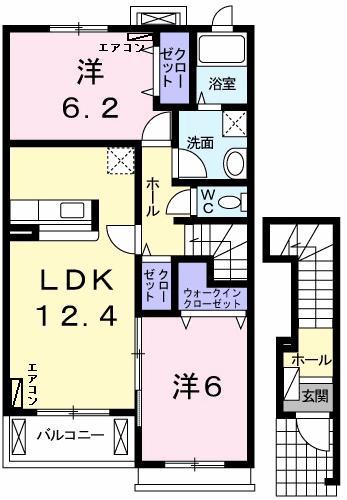 ルミナス・MIIIA(2LDK/2階)の間取り写真