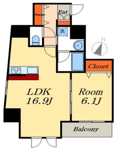 COMO PALACIO 日暮里(1LDK/7階)の間取り写真