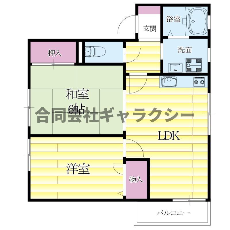 ファミーユ南が丘(2LDK/1階)の間取り写真