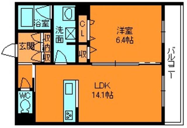 ベル・フィオーレ(1LDK/3階)の間取り写真