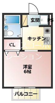 メゾンドール立花(1K/1階)の間取り写真