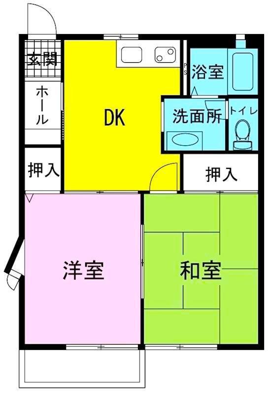 カサベルテ(2DK/2階)の間取り写真