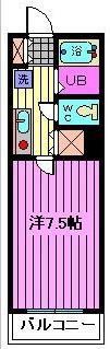 ベルフォーレ土呂 (1K/2階)の間取り写真