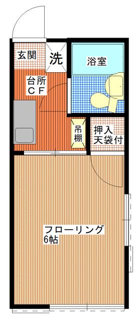 シティーハイムホープ(1K/1階)の間取り写真