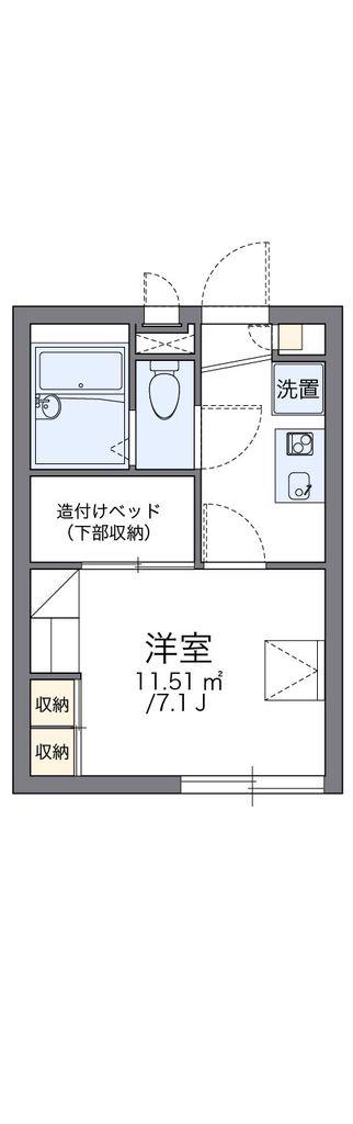 レオパレスHARUHI(1K/1階)の間取り写真
