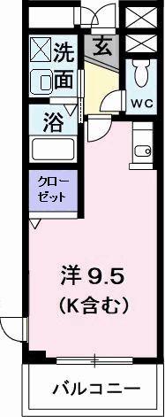 ブレヴェン(ワンルーム/3階)の間取り写真