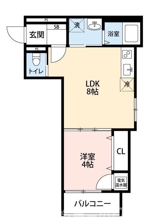 KOTI諏訪ノ森(1LDK/1階)の間取り写真