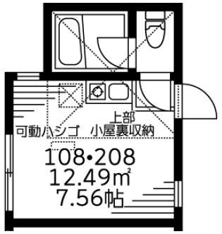 ボンブラン白楽(ワンルーム/2階)の間取り写真
