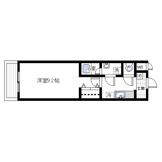 ファシルカワト(1K/3階)の間取り写真