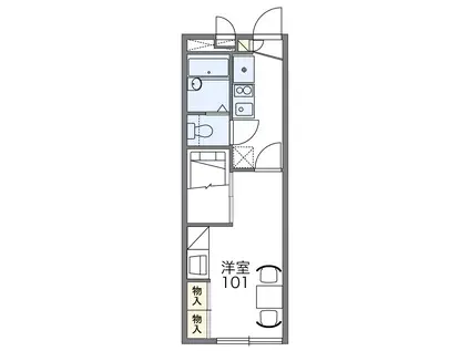 カサブランカ4(1K/2階)の間取り写真