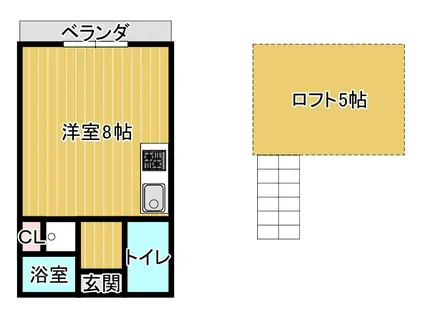キャッスル西山(ワンルーム/1階)の間取り写真
