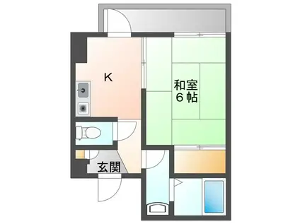 タイセイ・ビラ東中央(1K/4階)の間取り写真