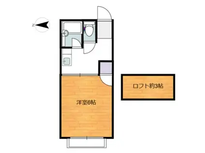 ロイヤルヴィラ(1K/2階)の間取り写真