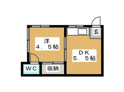 萩原荘(1DK/2階)の間取り写真