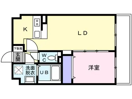 グラース(1LDK/2階)の間取り写真