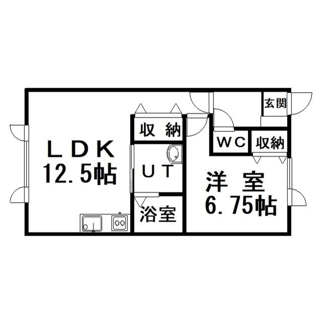 CASTLE(1LDK/1階)の間取り写真