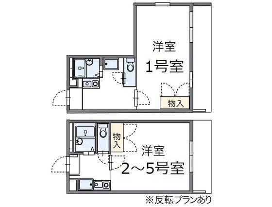 レオパレスソレイユ(1K/2階)の間取り写真