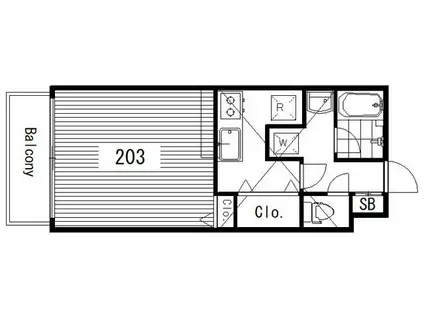 エイトハウス代々木上原(ワンルーム/2階)の間取り写真