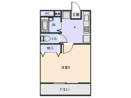 サニーコート岡大西(1K/1階)の間取り写真