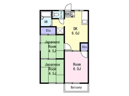 コーポエツコI(3DK/2階)の間取り写真