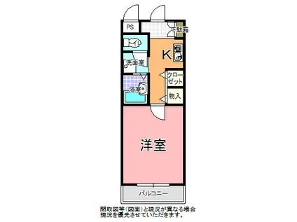 レインボーヒルズ(1K/2階)の間取り写真