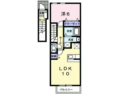 キャトル・セゾンII(1LDK/2階)の間取り写真
