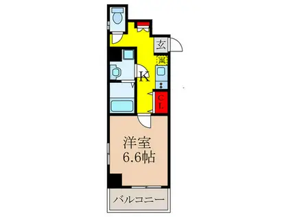 プライムコート池田(1K/2階)の間取り写真