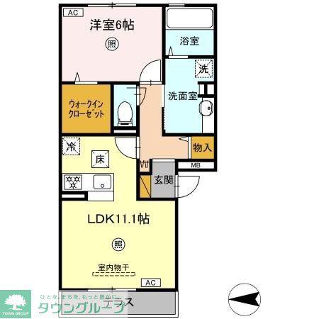 ブリランテA(1LDK/1階)の間取り写真