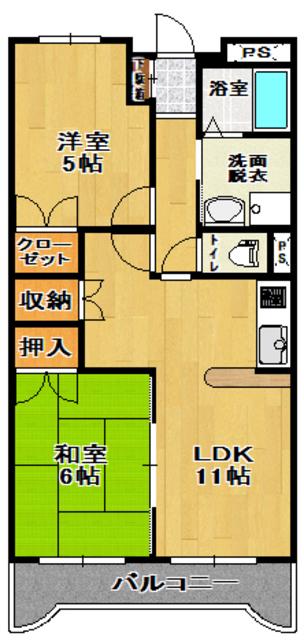 レジデンス名倉(2LDK/3階)の間取り写真