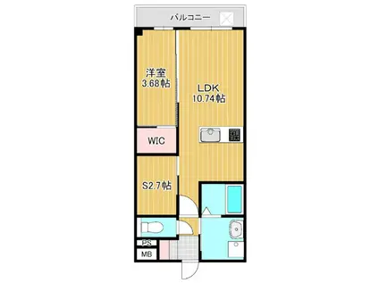LIFEFIELD小郡II(1SLDK/3階)の間取り写真