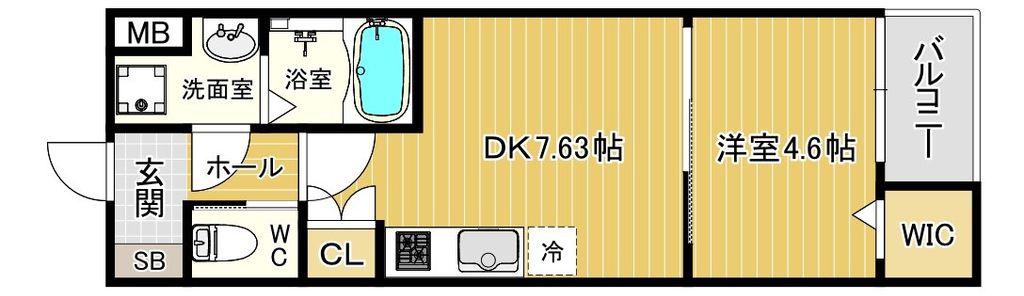 ステラキャットクローバー(1DK/3階)の間取り写真