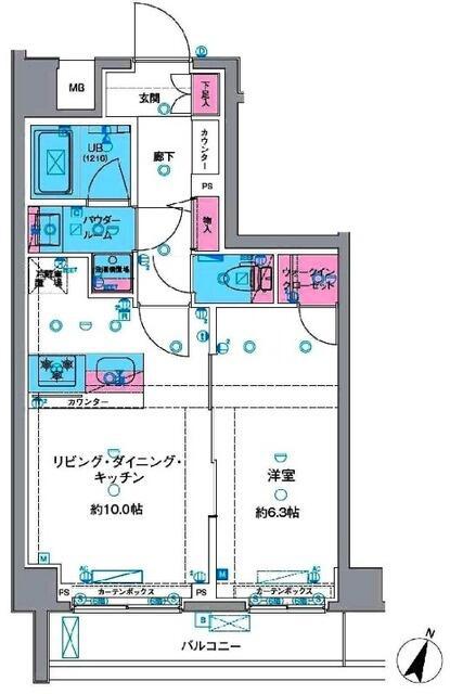 ガリシア西馬込(1LDK/4階)の間取り写真