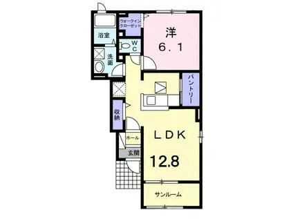 PEACE(1LDK/1階)の間取り写真