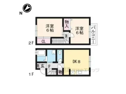 ナユタのさとファミール(2DK/1階)の間取り写真