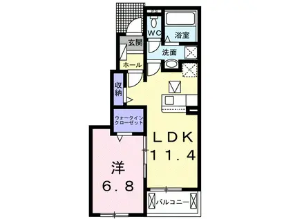 パークサイドベル III(1LDK/1階)の間取り写真