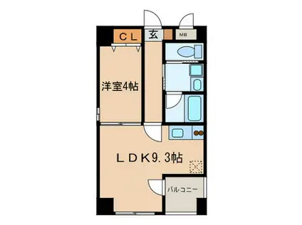 クイール中央通(1LDK/5階)の間取り写真