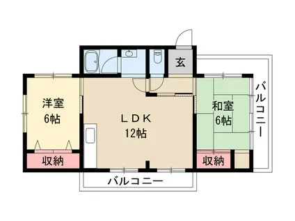 コーポ本山(2LDK/2階)の間取り写真