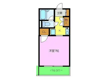 エクセル北浦(1K/3階)の間取り写真