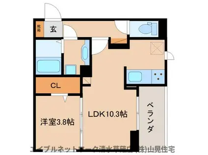 D CREST 中之郷(1LDK/2階)の間取り写真