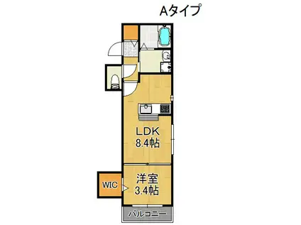 セジュール本町(1LDK/3階)の間取り写真