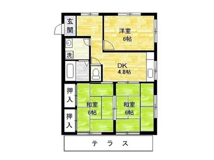 レアールコーポアキタII(3DK/1階)の間取り写真