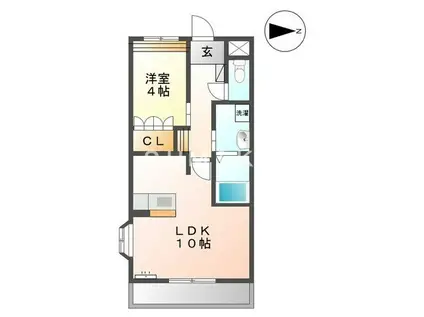 プラッツ・ユーII(1LDK/2階)の間取り写真