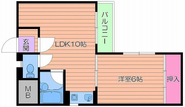 サンシャイン御幸(1LDK/5階)の間取り写真