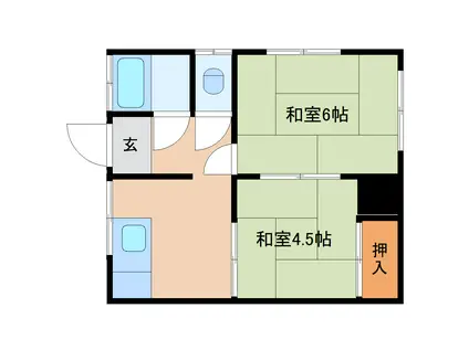 サニーサイドII(2DK/1階)の間取り写真