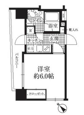 HF銀座レジデンス(1K/2階)の間取り写真