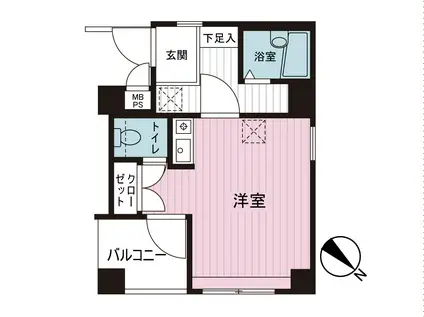 クレアシオン南大塚(ワンルーム/4階)の間取り写真