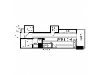 GRANDETERNA仙台五橋(ワンルーム/4階)の間取り写真