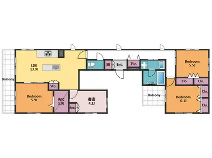 アストレ白金ガーデン(4LDK/4階)の間取り写真