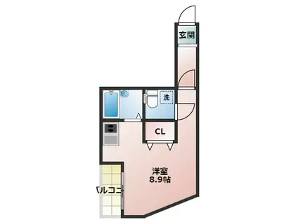 アースプレイス前原東(1K/3階)の間取り写真